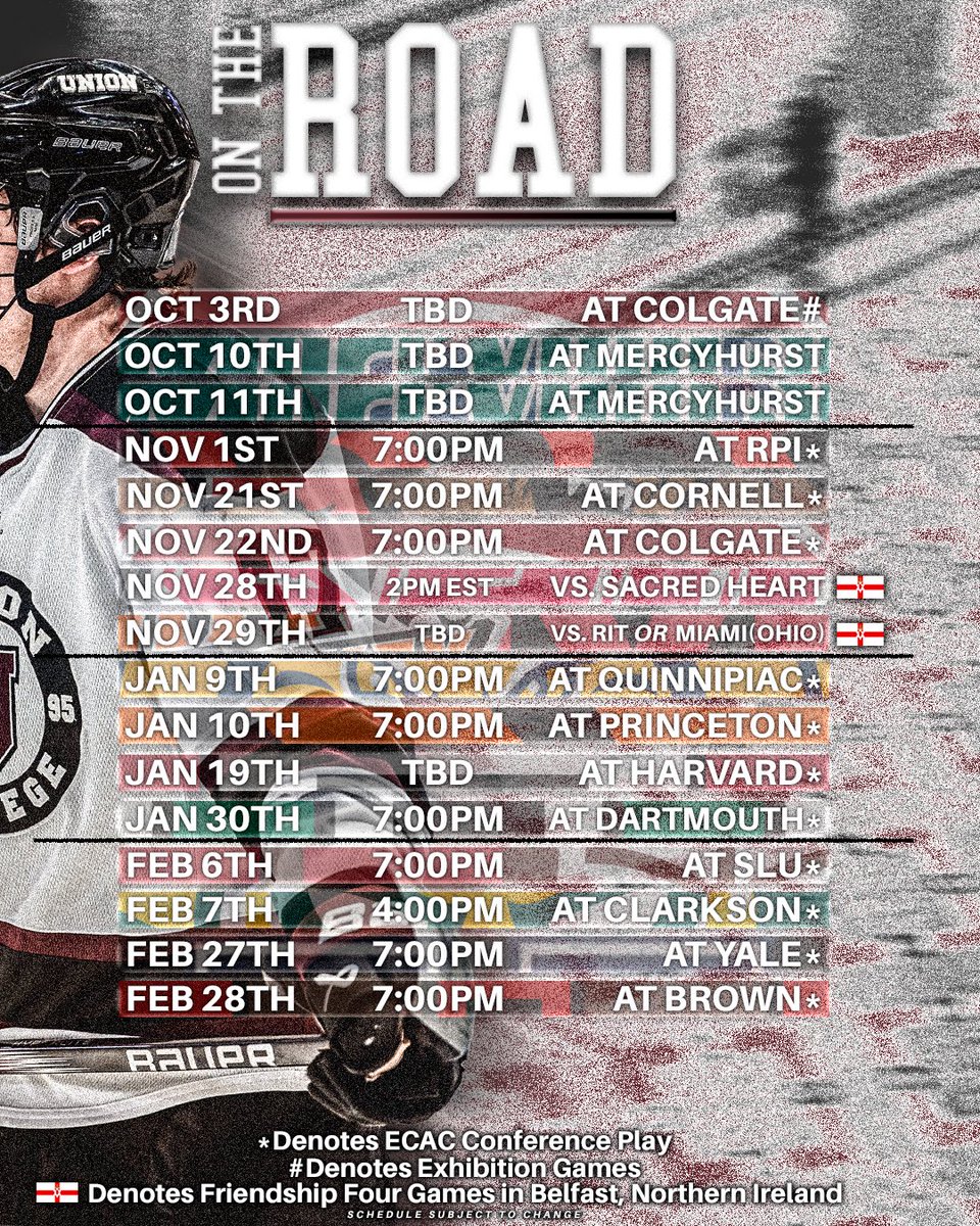 The official schedule for the 2025-2026 Union Hockey season is here! 

Head to the link in our bio to secure season tickets for one of the most anticipated seasons in program history 🎟️