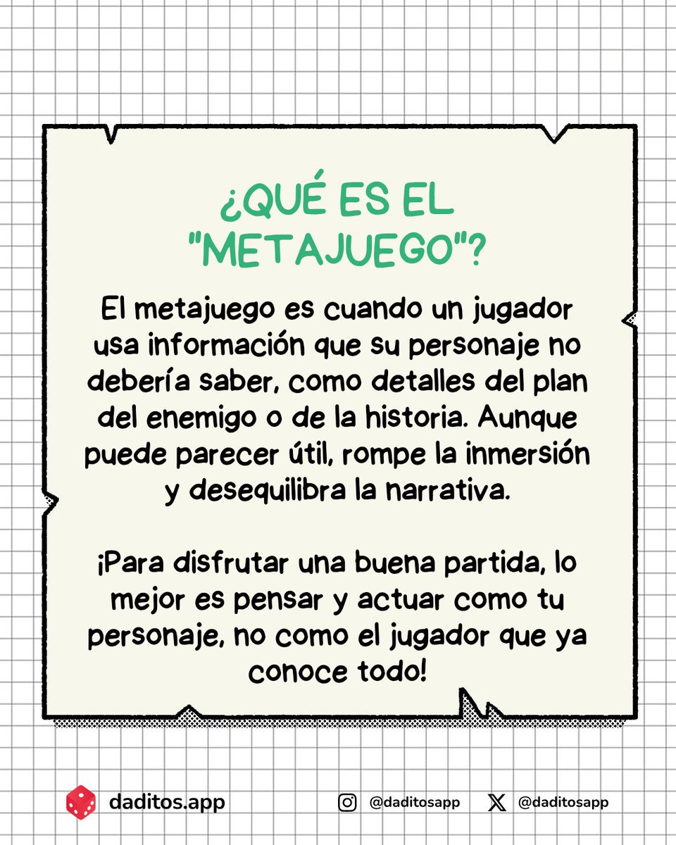 El metajuego puede ser una gran ventaja para planificar estrategias y trabajar en equipo, ¡pero también puede generar conflictos si no se establecen los límites adecuados!

Recordá mantener el equilibrio para que disfrutes al máximo de la experiencia de juego 😎