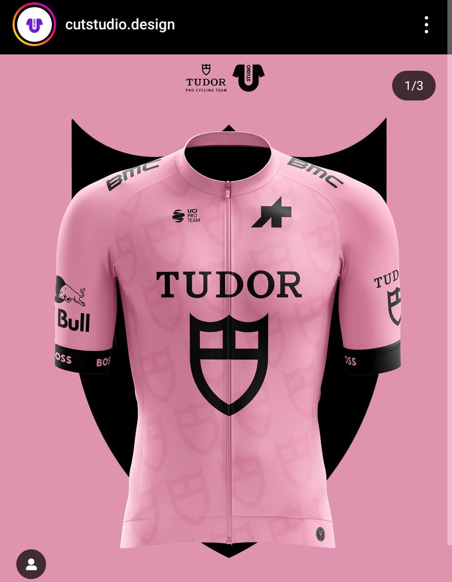 Concept de maillot Tudor pour le Tour de France par <a href="/cutstudiodesign/">CUT Studio</a> et en vrai c'est très frais 🩷🖤