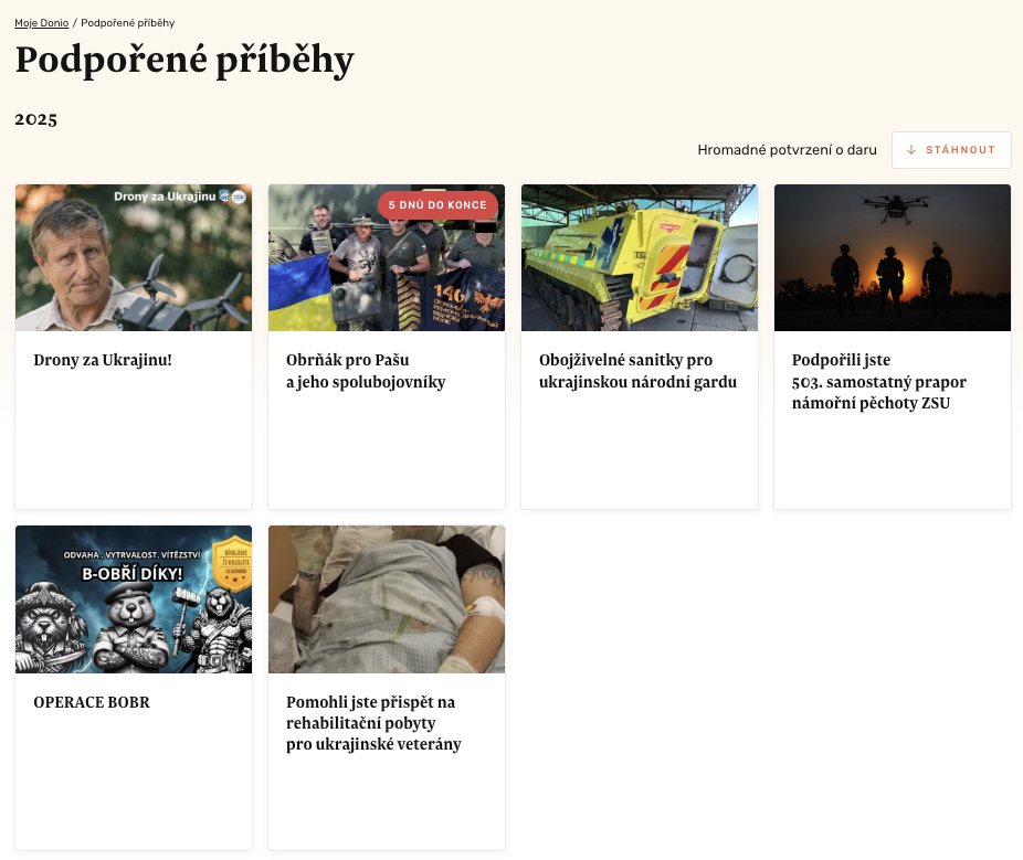 Letos jsem zatím přispěl na drony, sanitky i rehabilitaci pro vojáky. Protože můžu. Pomozte taky - donio.cz/obrnak-pro-pas…