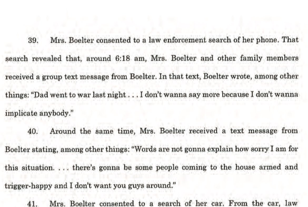 AJInvestigates's tweet image. “Dad went to war last night” #VanceBoelter texted his family after political assassinations per Federal Charging documents. @kare11