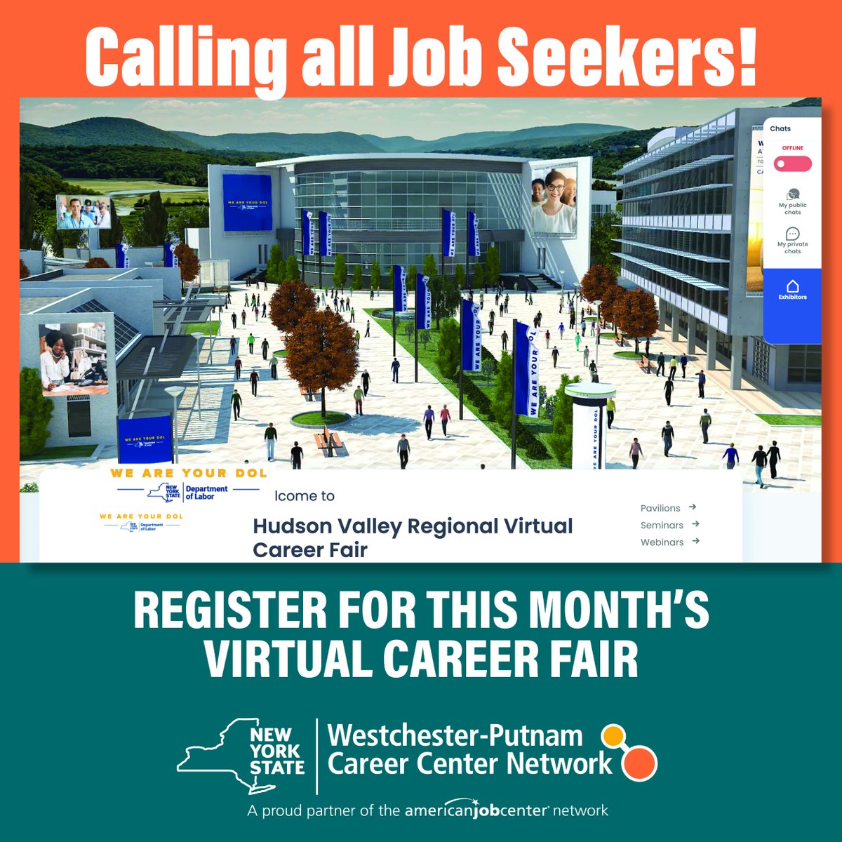 The Hudson Valley Virtual Career Fair is on Wednesday, June 18th this month due to June 19th being a holiday. Take this opportunity to connect with multiple employers online. Register at &gt; nysdolvirtual.easyvirtualfair.com/landing