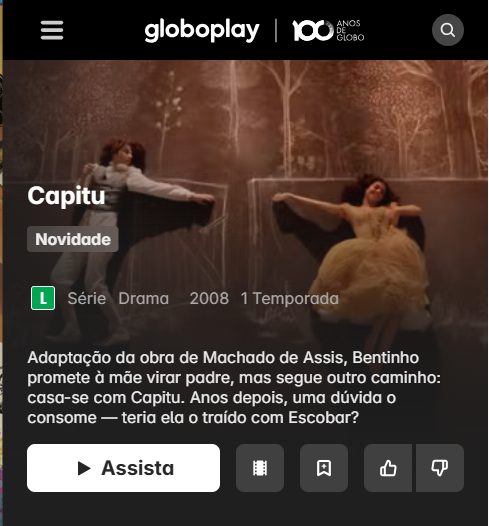 dia_tiago's tweet photo. Primeira minissérie em HD da TV Globo, #Capitu (2008) está disponível no globoplay com seus 5 capítulos.

Direção de Luis Fernando Carvalho, Letícia Persiles e César Cardadeiro estampam o pôster. https://t.co/fXsBbd5BXo