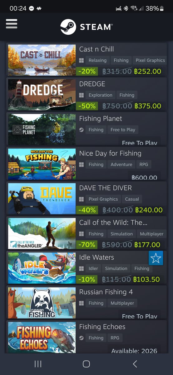 wrong_sean's tweet image. Okay, I&apos;m scared #gamedev help me.  

Just released Fishing Echoes Demo and I&apos;ve stumbled into this list on Steams Fishing Festival. 

 I&apos;m to introverted to handle this feedback pray for me...  #steam #fishingfest #indiedev
