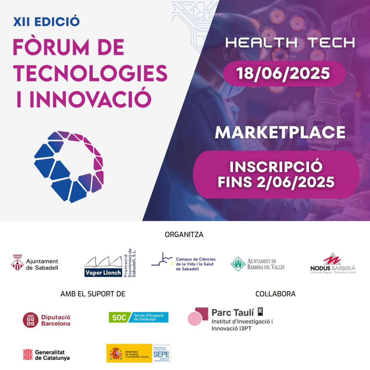 🚀 Arriba el Fòrum Innova 2025 al Centre d’Empreses Industrials de Can Roqueta!  
📅 18 de juny 
👉 +info i inscripcions 🔗 lnkd.in/gi5F7CA 
📷 Coorganitza <a href="/Aj_Sabadell/">Ajuntament Sabadell</a> i <a href="/ajuntamentbdv/">Ajuntament de Barberà del Vallès</a>
Amb el suport de <a href="/diba/">Diputació de Barcelona</a>

#FòrumInnovaSBD
