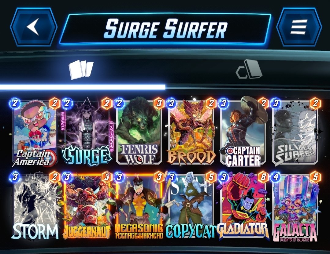 ReadyPlayer1_'s tweet photo. @bootmanmstz @MARVELSNAP @seconddinner I've been having a lot of fun with Surge Surfer https://t.co/ldLhfKCDey