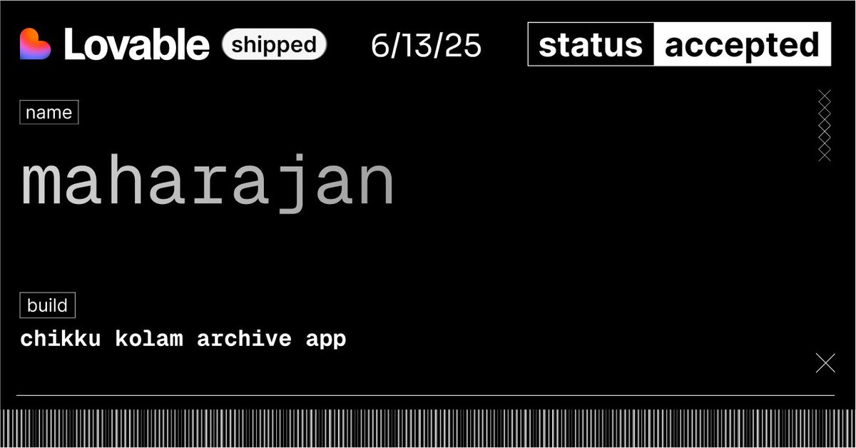 Thanks to my lovable buddy <a href="/yogesh_gosavi_/">YoG</a> .
A place to bring my dream projects alive.  <a href="/lovableshipped/">Lovable shipped</a> and @lovable_dev