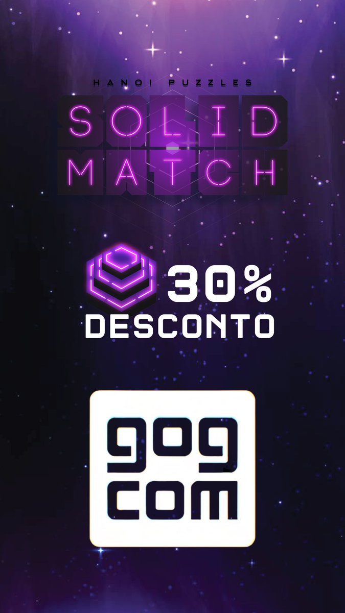 o Solid Match está em Promoção! 
30% de desconto na loja da GOG. 

Aproveite para garantir o seu quebra-cabeça desafiador com desconto até 18 de Junho.

link na bio ou digite em seu navegador:
gog.hanoi.gg