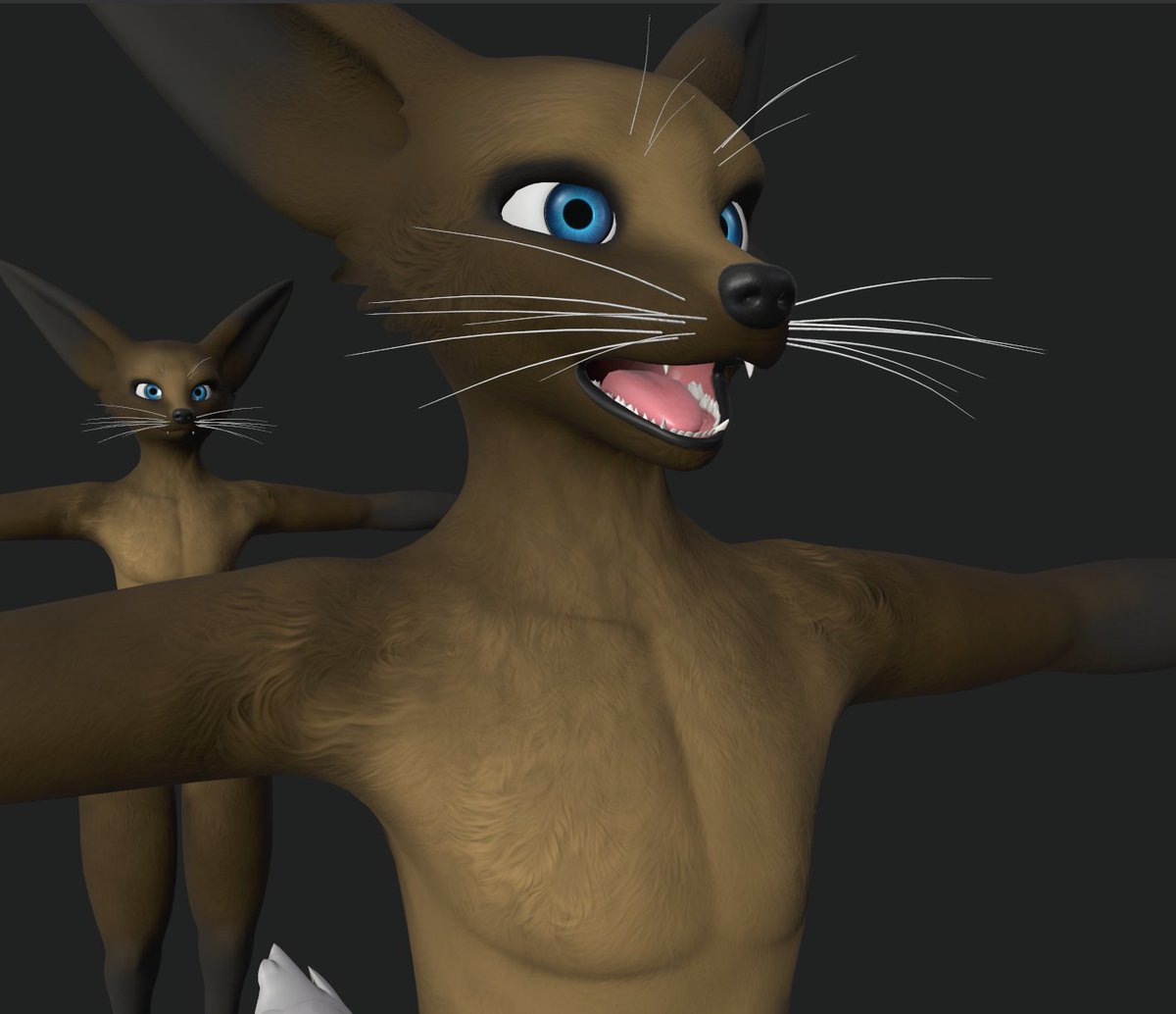 FaraVR's tweet image. So I&apos;m kinda messing around with making my own fur brush.

I don&apos;t want to show in motion quite yet as I still have a lot of stuff to figure out- but it&apos;s taking a stamp&apos;d approach and leaning more towards gradient and stylized fur