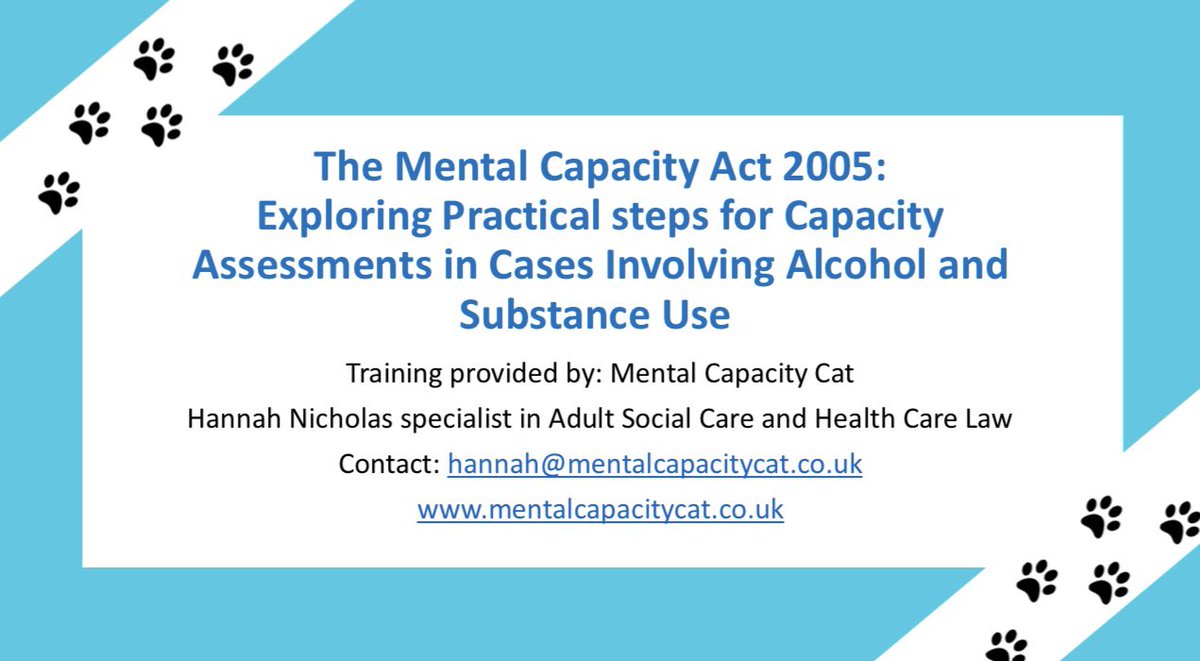 mentalcapacitycat (@thecapacitycat) on Twitter photo Looking forward to delivering this session for the first time tomorrow!
Contact us for more information: hannah@mentalcapacitycat.co.uk Looking forward to delivering this session for the first time tomorrow!
Contact us for more information: hannah@mentalcapacitycat.co.uk