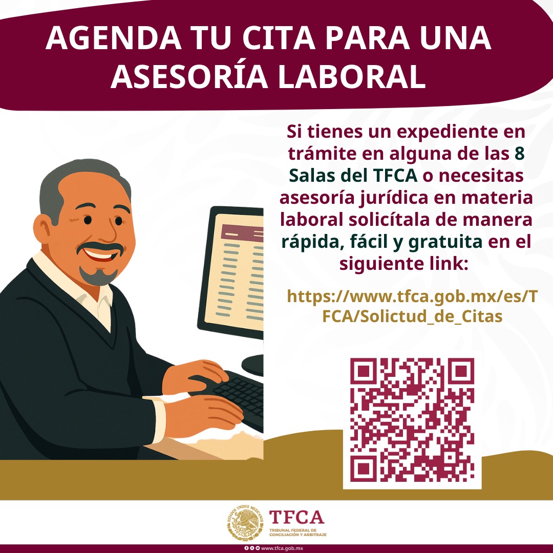 José Luis Rodríguez Díaz de León (@luis_diazdeleon) on Twitter photo 📅 ¿Necesitas asesoría laboral o tienes un expediente en trámite en el <a href="/TFCA_mx/">Tribunal Federal de Conciliación y Arbitraje</a>?
Agenda tu cita de manera rápida, gratuita y en línea. Recibe atención profesional sin filas ni complicaciones.
🔗 tfca.gob.mx/es/TFCA/Solict…
#JusticiaConResultados #TFCA #AsesoríaLaboral 📅 ¿Necesitas asesoría laboral o tienes un expediente en trámite en el <a href="/TFCA_mx/">Tribunal Federal de Conciliación y Arbitraje</a>?
Agenda tu cita de manera rápida, gratuita y en línea. Recibe atención profesional sin filas ni complicaciones.
🔗 tfca.gob.mx/es/TFCA/Solict…
#JusticiaConResultados #TFCA #AsesoríaLaboral