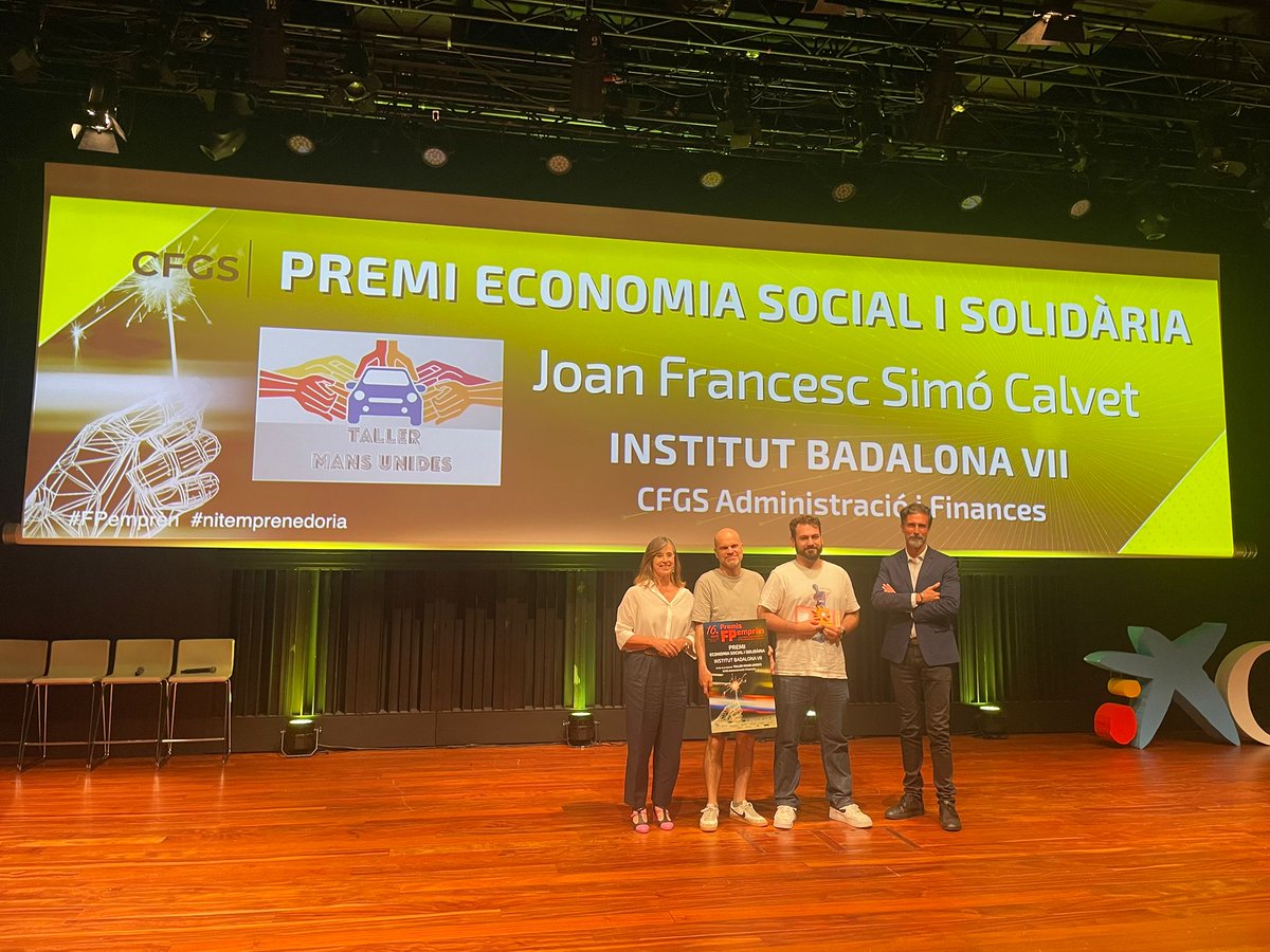Fundació BCN FP (@fundaciobcnfp) on Twitter photo <a href="/SocioEconAMB/">Àrea de Desenvolupament Social i Econòmic de l'AMB</a> <a href="/bcn_ajuntament/">Ajuntament de Barcelona</a> <a href="/NetmentoraCat/">Netmentora Catalunya</a> <a href="/icil_logistics/">ICIL</a> <a href="/martarodmart/">Marta Rodriguez</a> <a href="/nadia_quevedo/">Na :)</a> <a href="/esterpujol/">Ester Pujol</a> <a href="/fpcatalunya/">FP Catalunya</a> <a href="/prpal_vet/">José Luis Durán</a> <a href="/neusponspena/">Neus Pons Pena</a> <a href="/insffg_sjd/">Institut Francesc Ferrer i Guàrdia</a> <a href="/HMarFP/">Institut Hospital del Mar FP Sanitària</a> <a href="/SolcNou/">Escola Solc Nou</a> <a href="/epnsdiputacio/">Escola Pia Nostra Senyora</a> <a href="/fabregaspere/">Pere A. Fabregas</a> <a href="/SalvadorSegui/">Salvador Seguí</a> <a href="/gespriu/">Guillem Espriu</a> <a href="/Lorena_Ventura_/">Lorena Ventura</a> <a href="/nvalldur/">Núria Vallduriola</a> <a href="/ricardcoma/">RicardComa</a> <a href="/gverdes/">Gemma Verdés</a> <a href="/EmiliaMaciasR/">Emilia Macias</a> <a href="/INSPedralbes/">Institut Pedralbes</a> <a href="/insmediterrania/">Institut Mediterrània</a> <a href="/ILB_CAT/">ILB_CAT</a> <a href="/silviamiro40/">Sílvia Miró</a> 7. Economia Social i Solidària
🏫 Centre <a href="/insffg_sjd/">Institut Francesc Ferrer i Guàrdia</a> GM
🤝 Projecte: ALLY4ALL
🏫 Institut Badalona VII GS
👐 Projecte: TALLER MANS UNIDES
Entrega: Lorenzo Di Pietro i Elisabet Tejero <a href="/SocioEconAMB/">Àrea de Desenvolupament Social i Econòmic de l'AMB</a> <a href="/bcn_ajuntament/">Ajuntament de Barcelona</a> <a href="/NetmentoraCat/">Netmentora Catalunya</a> <a href="/icil_logistics/">ICIL</a> <a href="/martarodmart/">Marta Rodriguez</a> <a href="/nadia_quevedo/">Na :)</a> <a href="/esterpujol/">Ester Pujol</a> <a href="/fpcatalunya/">FP Catalunya</a> <a href="/prpal_vet/">José Luis Durán</a> <a href="/neusponspena/">Neus Pons Pena</a> <a href="/insffg_sjd/">Institut Francesc Ferrer i Guàrdia</a> <a href="/HMarFP/">Institut Hospital del Mar FP Sanitària</a> <a href="/SolcNou/">Escola Solc Nou</a> <a href="/epnsdiputacio/">Escola Pia Nostra Senyora</a> <a href="/fabregaspere/">Pere A. Fabregas</a> <a href="/SalvadorSegui/">Salvador Seguí</a> <a href="/gespriu/">Guillem Espriu</a> <a href="/Lorena_Ventura_/">Lorena Ventura</a> <a href="/nvalldur/">Núria Vallduriola</a> <a href="/ricardcoma/">RicardComa</a> <a href="/gverdes/">Gemma Verdés</a> <a href="/EmiliaMaciasR/">Emilia Macias</a> <a href="/INSPedralbes/">Institut Pedralbes</a> <a href="/insmediterrania/">Institut Mediterrània</a> <a href="/ILB_CAT/">ILB_CAT</a> <a href="/silviamiro40/">Sílvia Miró</a> 7. Economia Social i Solidària
🏫 Centre <a href="/insffg_sjd/">Institut Francesc Ferrer i Guàrdia</a> GM
🤝 Projecte: ALLY4ALL
🏫 Institut Badalona VII GS
👐 Projecte: TALLER MANS UNIDES
Entrega: Lorenzo Di Pietro i Elisabet Tejero