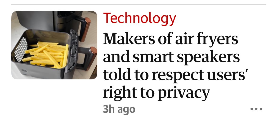 This is a headline that’s much more dystopian because of its banality. I have been thinking about how I’d explain it to my gran.