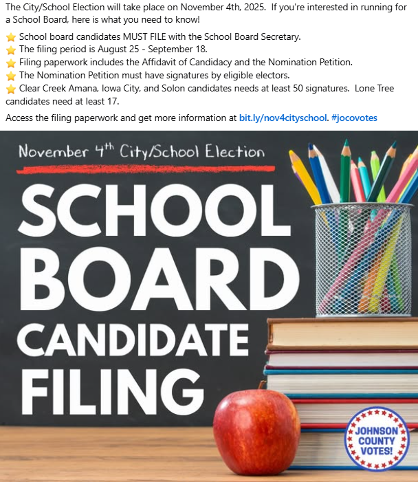 Johnson County (IA) Auditor's Office tweet media