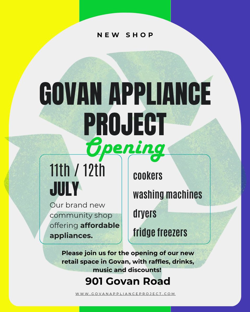 COME JOIN US FOR A CELEBRATION FOR THE OPENING OF OUR NEW SHOP! 

We are more than excited to announce the opening date of the new retail space on Govan Road. 

Come join us Friday 11th and Saturday 12th July for refreshments, music, info and appliance raffle prizes!