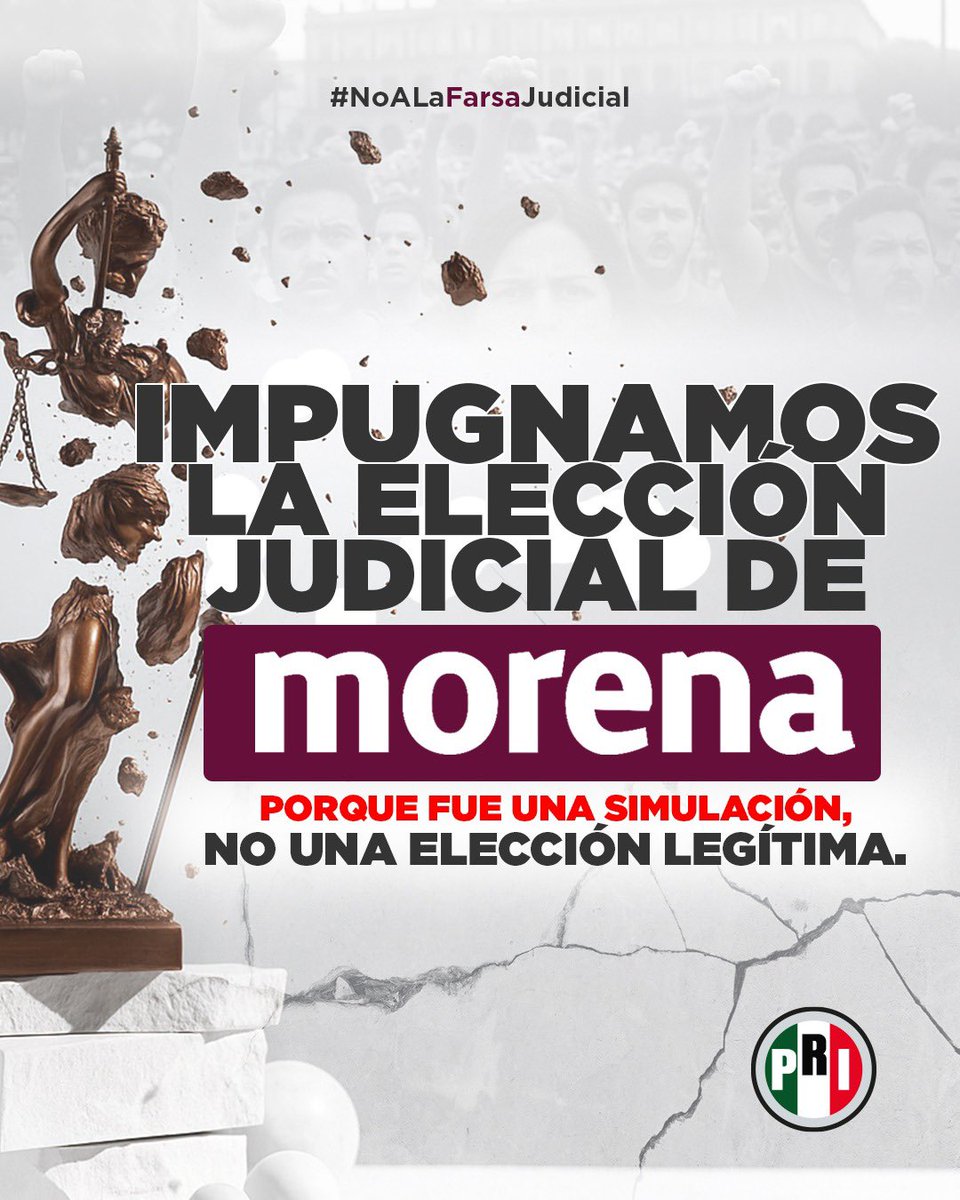Decimos #NoALaFarsaJudicial porque la justicia no debe estar en manos de Morena.

Es vergonzoso lo que han hecho con las instituciones de nuestro país. 

Por eso hemos impugnado esta farsa. 

¡Exigimos su nulidad!