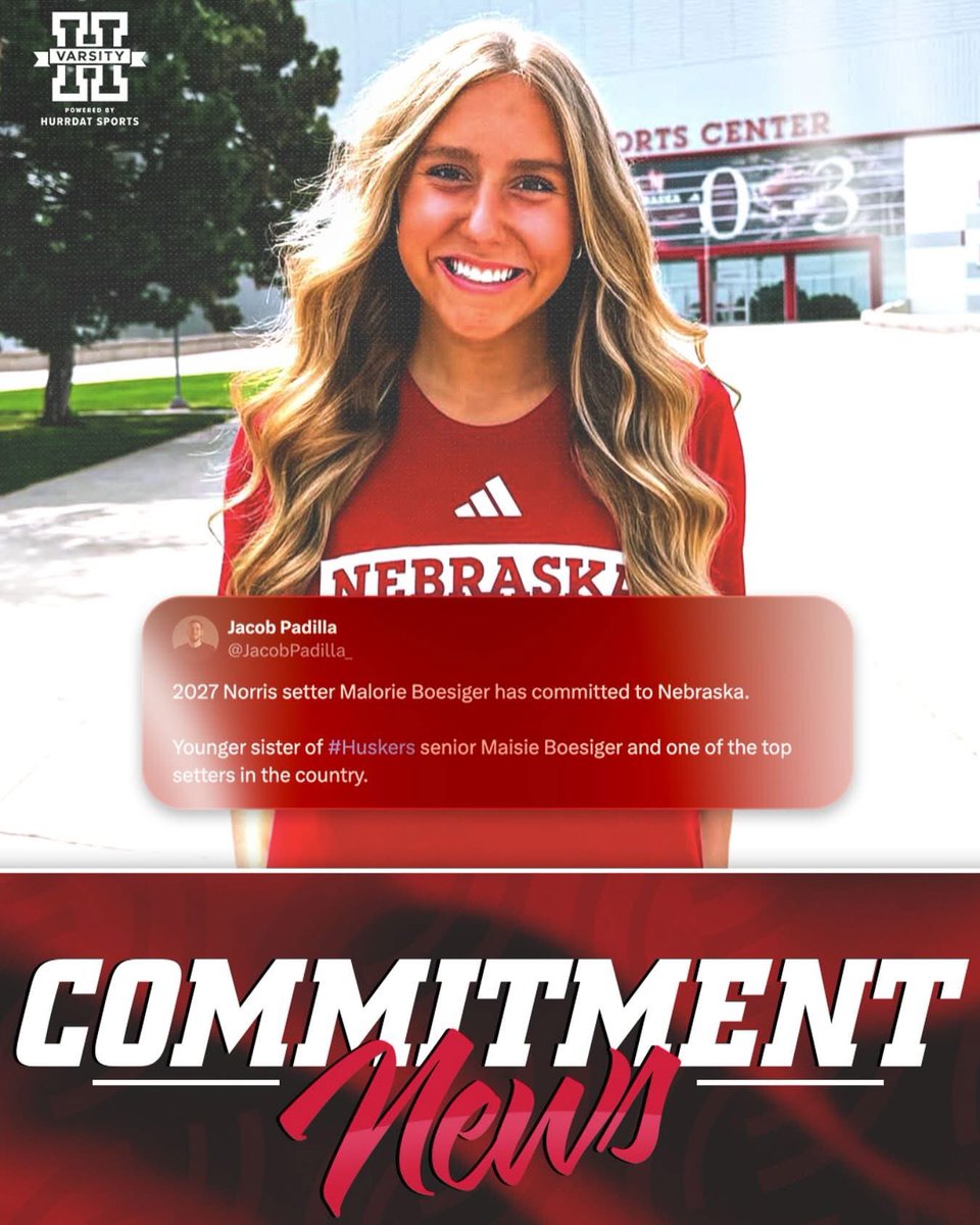 NEWS: Malorie Boesiger has announced her commitment to Nebraska. 

The Norris setter will graduate in 2027.