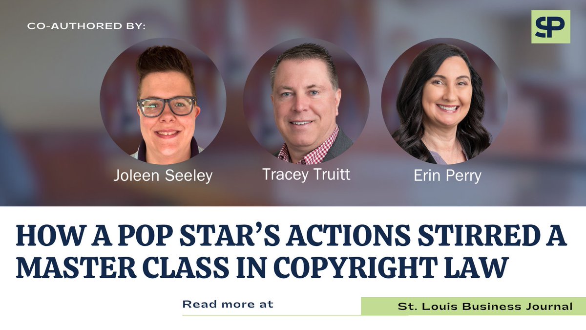 Taylor Swift’s $350M move to reclaim her masters isn’t just music news—it’s a legal playbook. SP’s Tracey Truitt, Erin Perry &amp; Joleen Seeley break it down in <a href="/stlouisbiz/">St. Louis Business Journal</a>'s recent article regarding #contracts, #copyrights &amp; #artistcontrol. Read it here: bit.ly/3ZuoR3K
