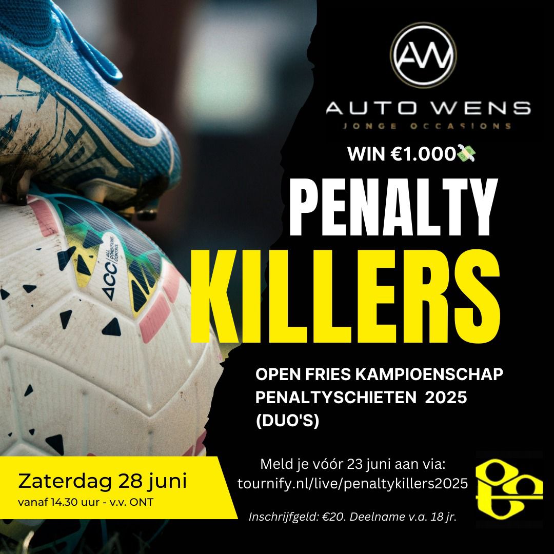 Welk duo kan het beste penalties nemen/stoppen?
Voor de winnaar ligt 1000 euro klaar!
Opgave kan via tournify.nl/live/penaltyki…

<a href="/HetPenaltyAlarm/">@HetPenaltyAlarm</a>