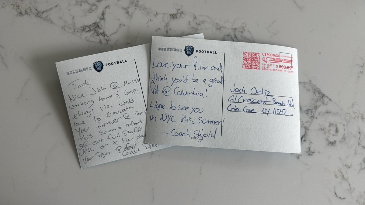 Jack Ortiz | CO 2027 | LONG ISLAND, NY (@jackortizco27) on Twitter photo Thanks for the mail <a href="/Coach_Skjold/">Greg Skjold</a> @jamesdillon23 !!! Can’t wait to be at camp on the 10th. <a href="/CULionsFB/">Columbia Football</a> <a href="/StAnthonysFB/">Friar Football</a> Thanks for the mail <a href="/Coach_Skjold/">Greg Skjold</a> @jamesdillon23 !!! Can’t wait to be at camp on the 10th. <a href="/CULionsFB/">Columbia Football</a> <a href="/StAnthonysFB/">Friar Football</a>