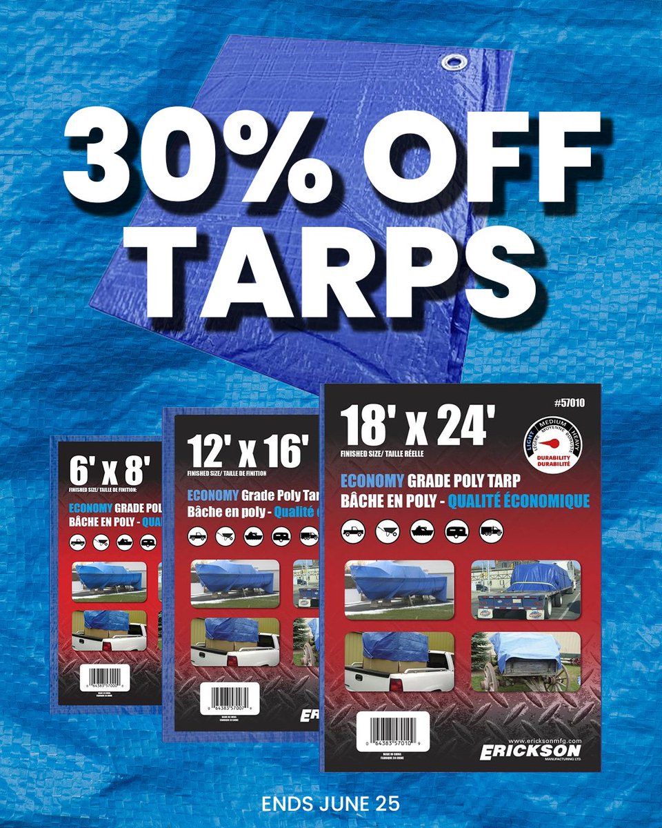 30% off tarps until June 25!