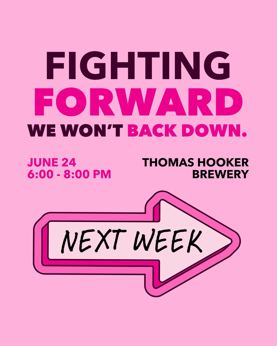 Fighting Forward is next week! Join us for a powerful evening with Planned Parenthood Votes! Connecticut as we reflect on our legislative wins and rally together for the critical fights ahead. ✨ 

🗓️June 24
🕕 6 - 8PM
📍Thomas Hooker Brewery, CT

Tickets: ppvotes.org/fightingforward