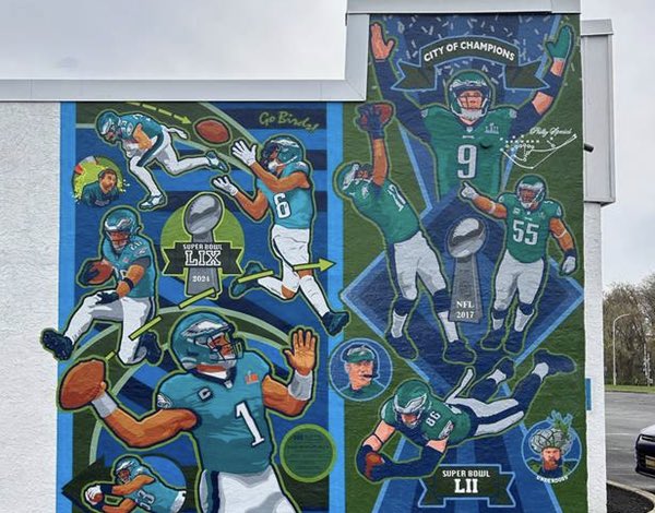 Artist David McShane has completed a new mural at the Philadelphia Sports Hall of Fame marking the Eagles' Super Bowl LIX victory.