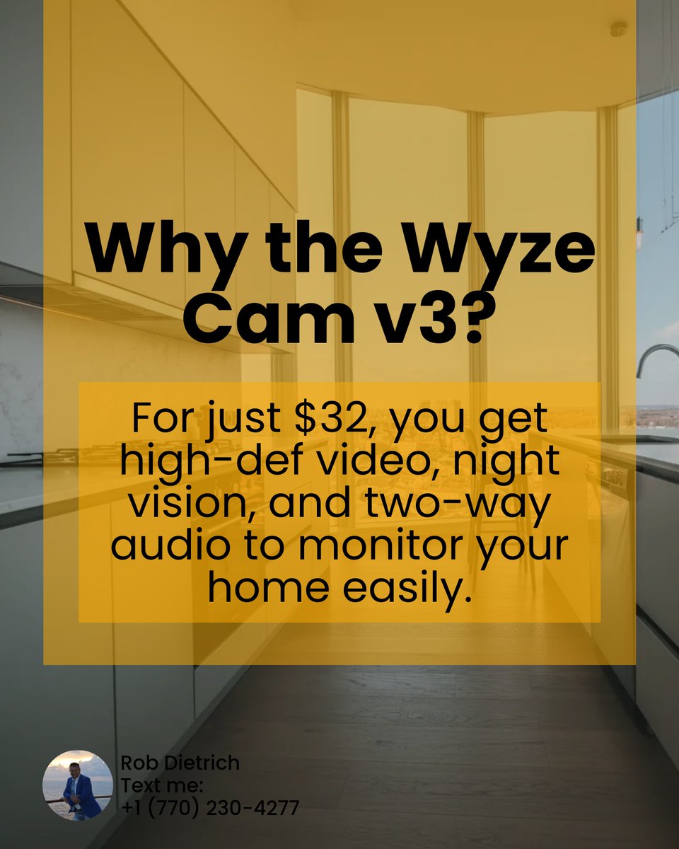 RobDietrich's tweet image. Smart home safety on a budget? It&apos;s possible! 🌟 Consider the Wyze Cam v3 for just $32. High-definition video, night vision, and two-way audio keep your home secure. Perfect for techie dads in Snellville! 🙌 #TechDad #SmartHome