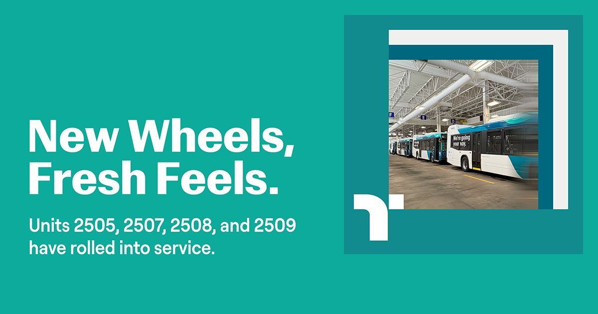 Another four new Niagara Transit units are now in service!
Units 2505, 2507, 2508, and 2509 are ready to serve our community with a continued focus towards better reliability. These additions to our fleet mean more consistent service. Thank you for your continued support and