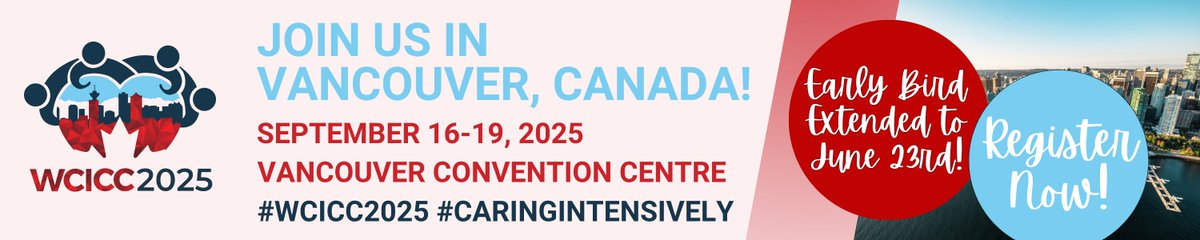 The Early Bird deadline for the World Congress of Intensive and Critical Care has been extended! Register before June 23rd for your last chance to get the best rate! 
wcicc2025.com/registration

#WCICC2025 #WFICC #CCCS #CACCN #CSRT