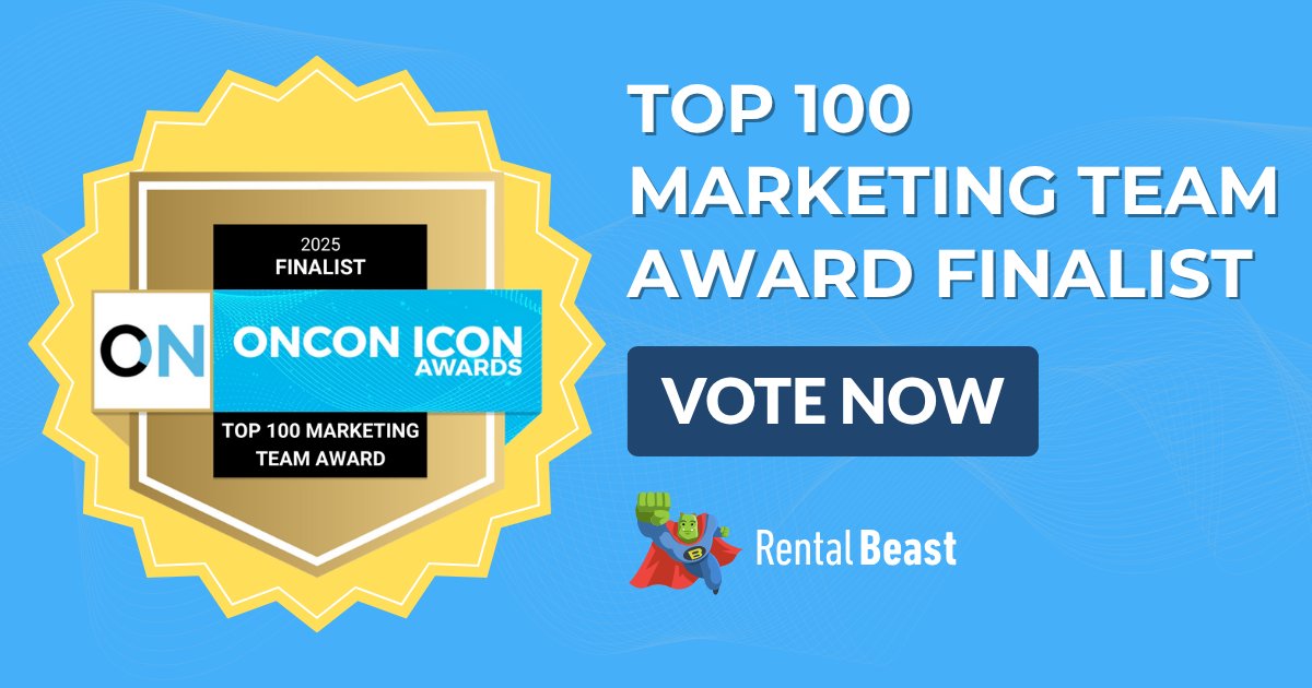 Thrilled to share that the Rental Beast Marketing Team has been named a finalist for the 2025 Top 100 Marketing Team Award!

Cast your vote here: onconferences.com/mar-team-voting

Voting is open now through July 15th. Thank you for your support!

#onconiconawards #onconferences