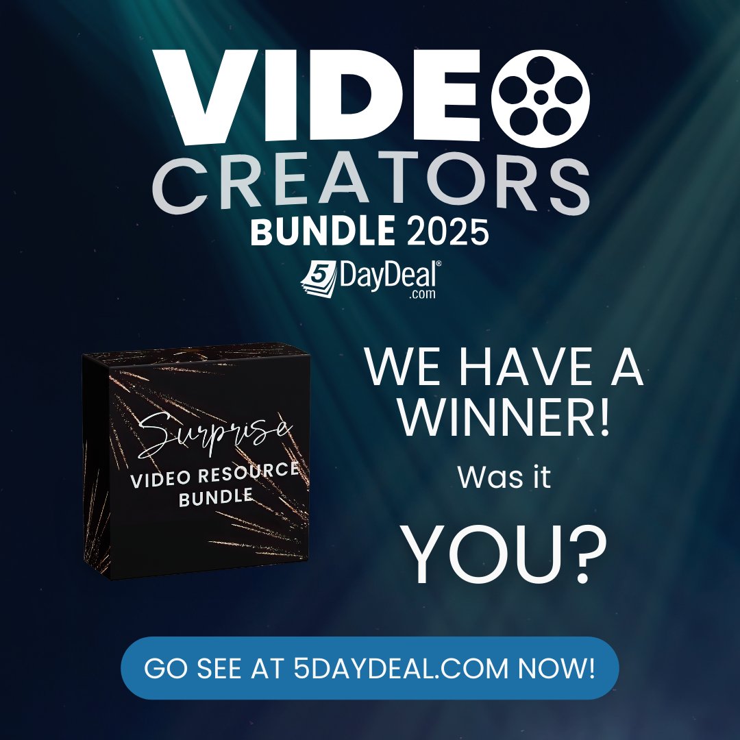 🎁 Surprise Video Bundle Resource winner announced! Check your luck: 5daydeal.com/twitter.