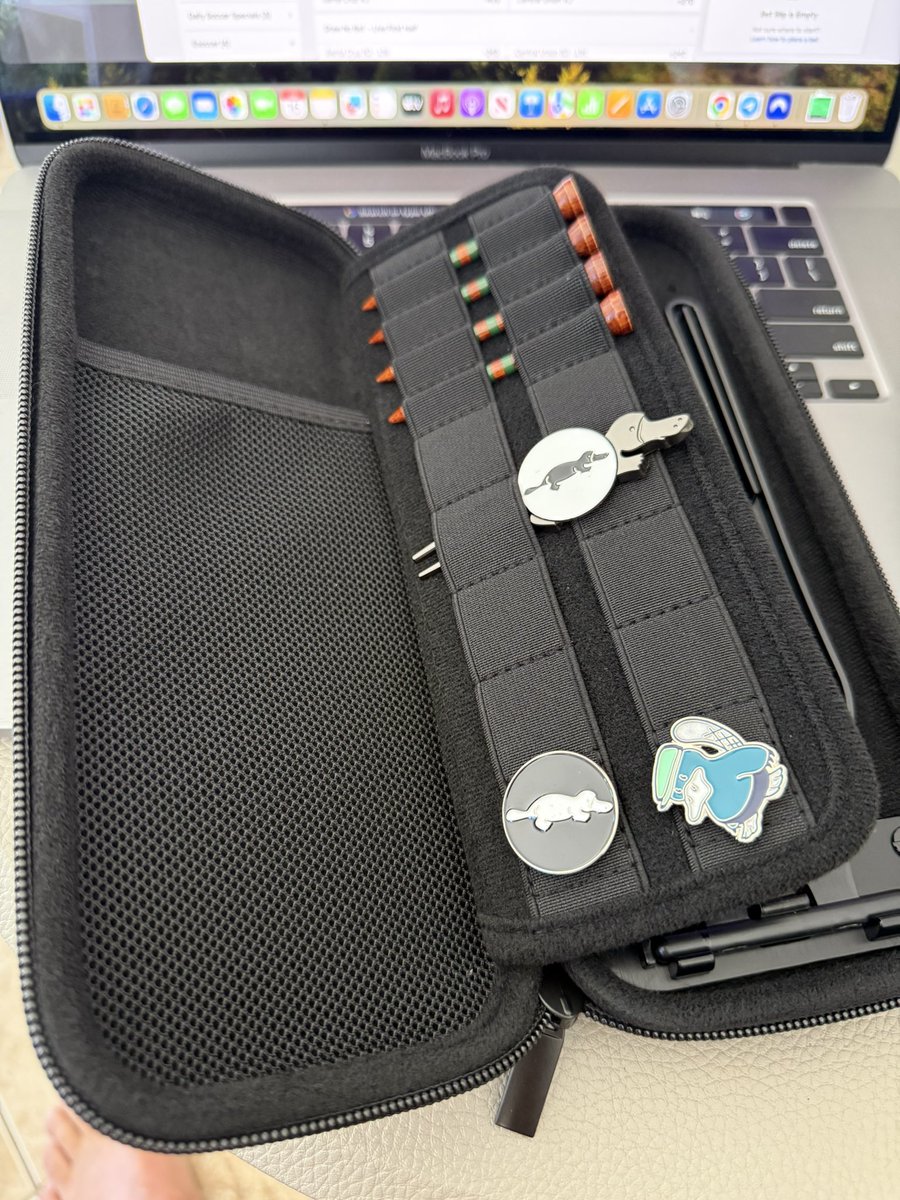 BeatinTheBookie's tweet photo. Came home to a nice gift from @platypusgolfco , a nice caddie case to hold tees, divot tool, ball markers and a glove holder. Will definitely put it to use! https://t.co/fBdAHrHcS2