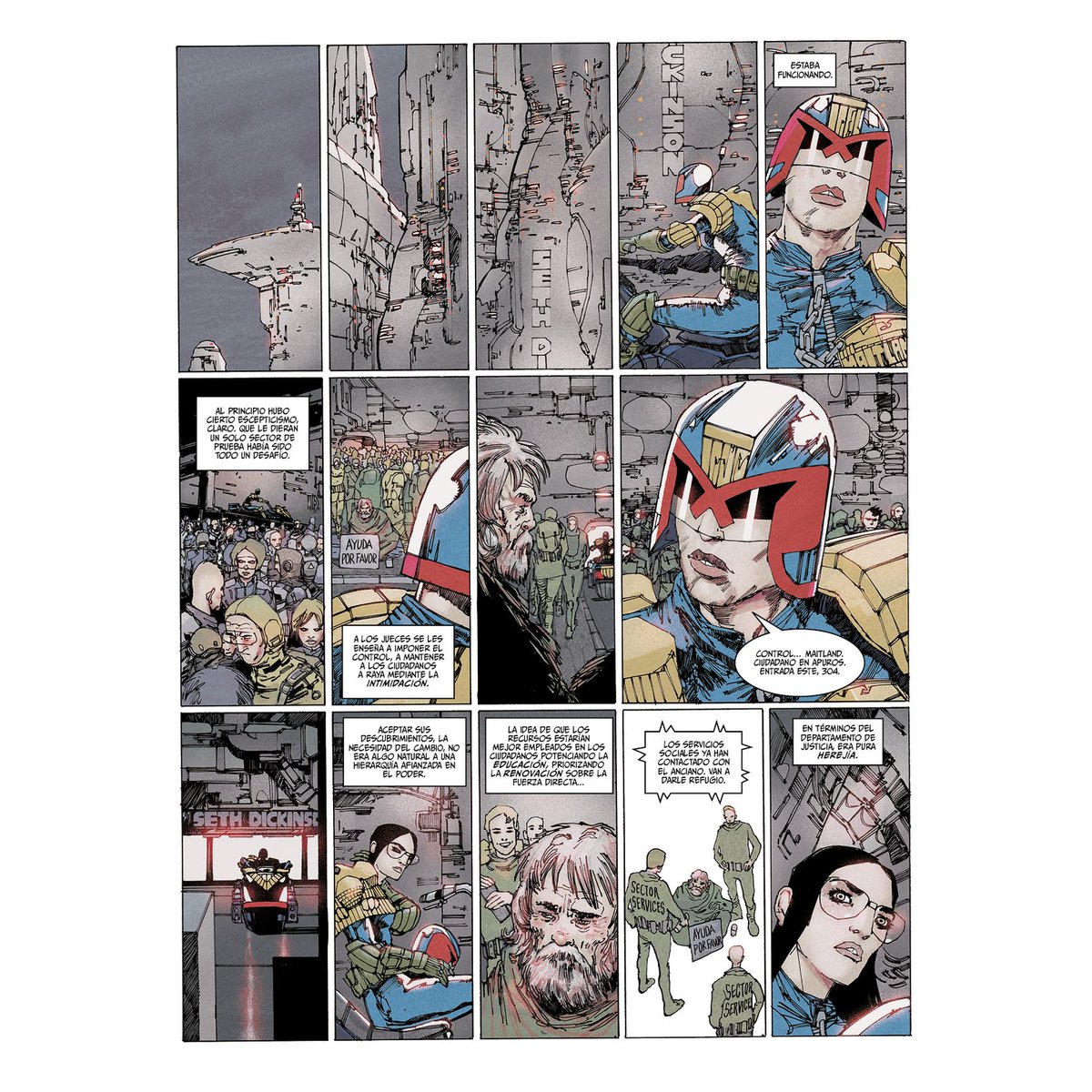 sddist's tweet photo. ⚖️ ¡Embárcate en Juez Dredd: Un mundo mejor! 🔥 ¿Podrá la Juez Maitland construir un mundo sin crimen? Descúbrelo en este thriller político de la mano de @DolmenEditorial. #JuezDredd #UnMundoMejor #ComicsLovers #LecturaImprescindible 📖 https://t.co/srp1WZEZE2