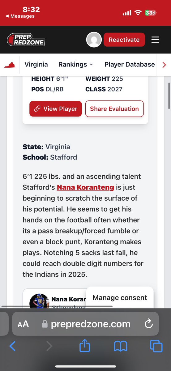Nana Koranteng π¬π (@theonlynanakay) on Twitter photo Huge Thanks to <a href="/carljfred/">Carl Frederick</a> for the <a href="/PrepRedzoneVA/">Prep Redzone Virginia</a> write up! #AGTG <a href="/SHSIndiansFB/">Stafford Indians Football</a> <a href="/CoachCarp_SHS/">Mike Carpenter</a> <a href="/CoachGerardJ/">Gerard Johnson</a> <a href="/davidmh__/">David Hernandez</a> Huge Thanks to <a href="/carljfred/">Carl Frederick</a> for the <a href="/PrepRedzoneVA/">Prep Redzone Virginia</a> write up! #AGTG <a href="/SHSIndiansFB/">Stafford Indians Football</a> <a href="/CoachCarp_SHS/">Mike Carpenter</a> <a href="/CoachGerardJ/">Gerard Johnson</a> <a href="/davidmh__/">David Hernandez</a>