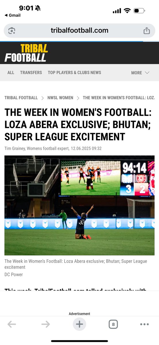 Loza Abera (@lozaabera) on Twitter photo Grateful to be featured by <a href="/tribalfootball/">Tribal Football</a> 🙏🏾
I spoke about my first season with <a href="/DCPowerFC/">DC Power Football Club</a>, Ethiopia’s AWCON & WWC goals..
Proud to represent 🇪🇹 in this journey.
📖 lnkd.in/eDFBA7_j
#LozaAbera #WomensFootball #USLSuperLeague #AWCON2026 #WWC2027 Grateful to be featured by <a href="/tribalfootball/">Tribal Football</a> 🙏🏾
I spoke about my first season with <a href="/DCPowerFC/">DC Power Football Club</a>, Ethiopia’s AWCON & WWC goals..
Proud to represent 🇪🇹 in this journey.
📖 lnkd.in/eDFBA7_j
#LozaAbera #WomensFootball #USLSuperLeague #AWCON2026 #WWC2027