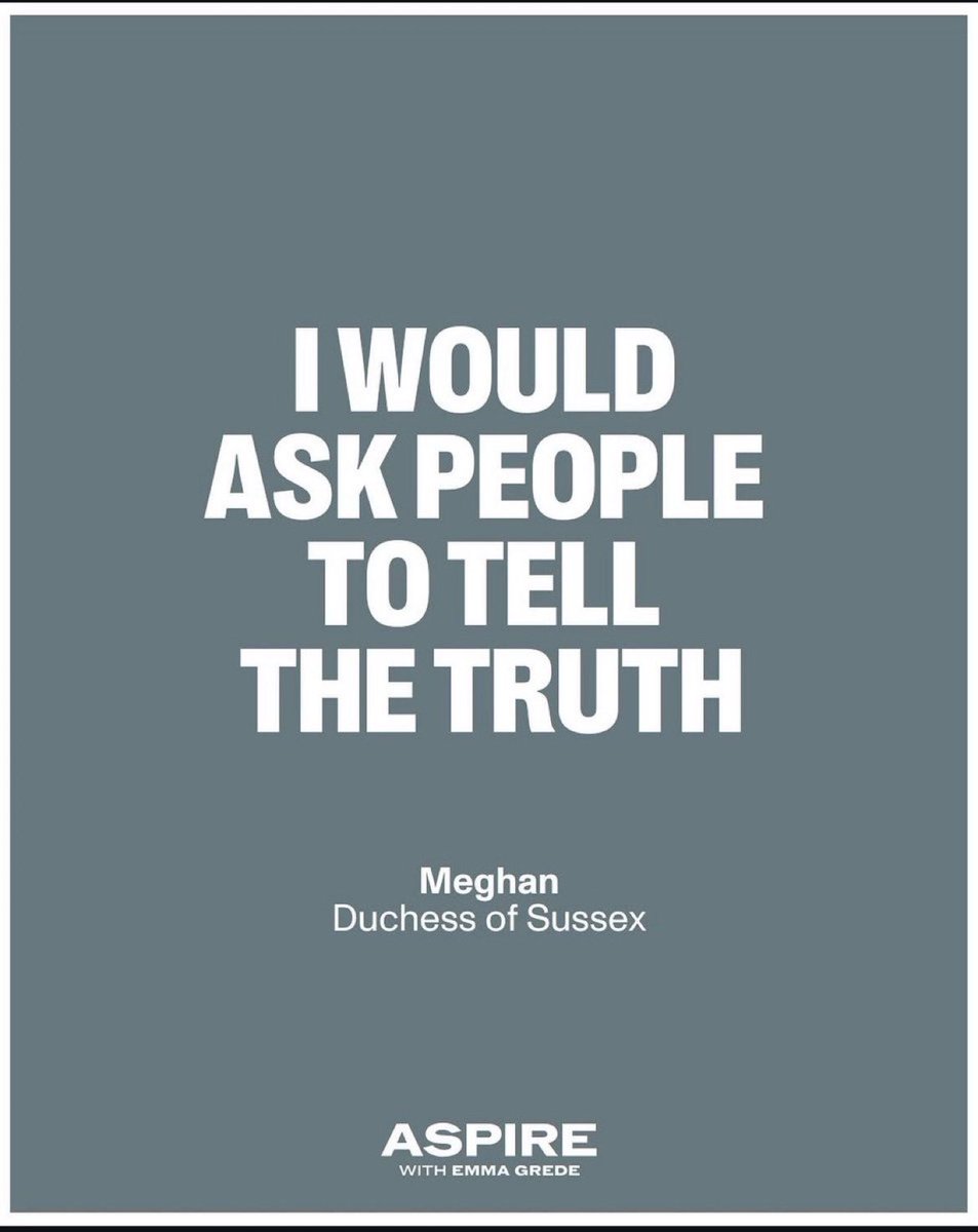 “I would ask people to tell the truth” - #MeghanSussex 🙌🏾