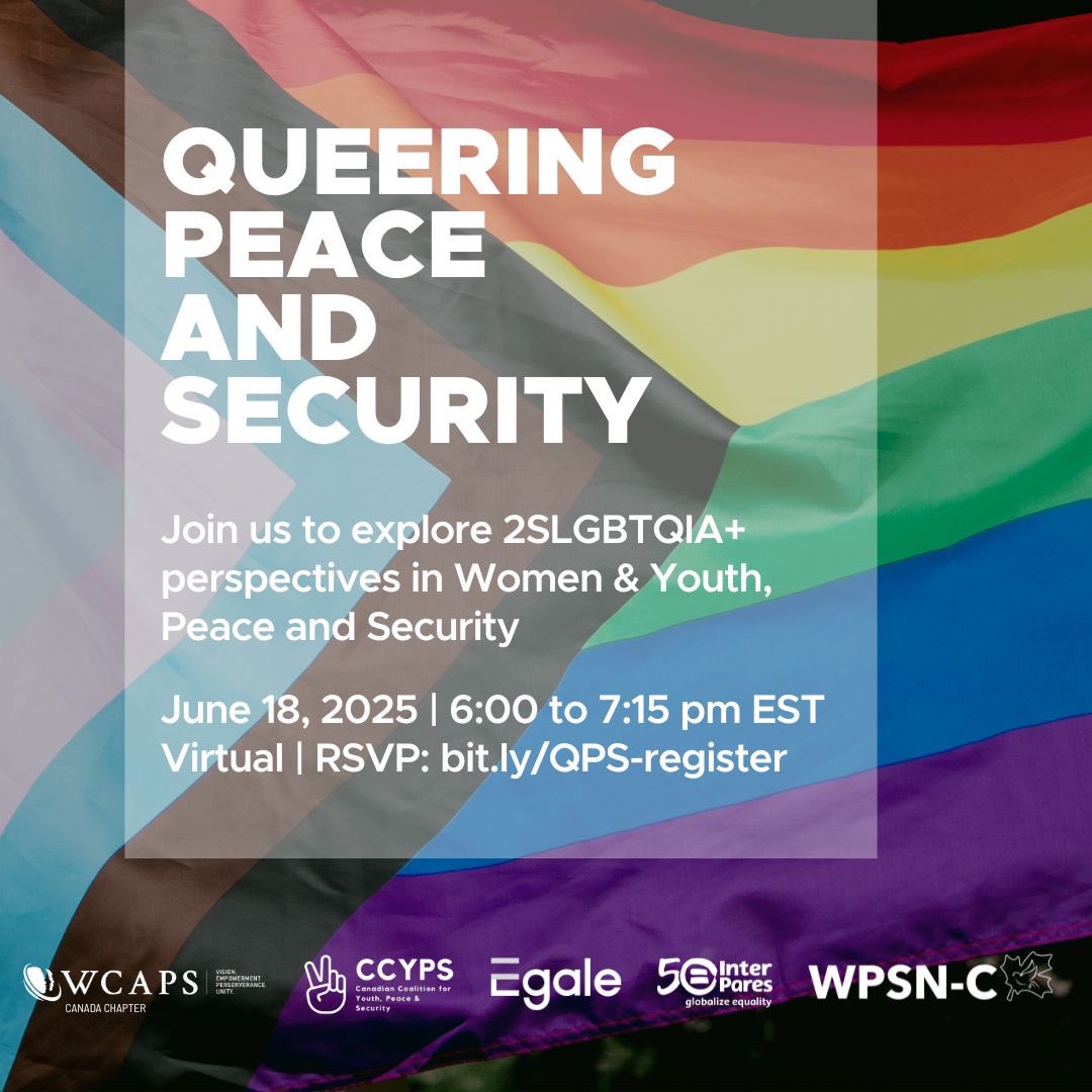 Register now to join us on Wednesday for a rich discussion💻🏳️‍🌈🕊️We’ll explore 2SLGBTQIA+ perspectives in the #WPS and #YPS agendas, centering the experiences, research &amp; advocacy of queer communities, particularly those led by youth and people of colour. bit.ly/QPS-register
