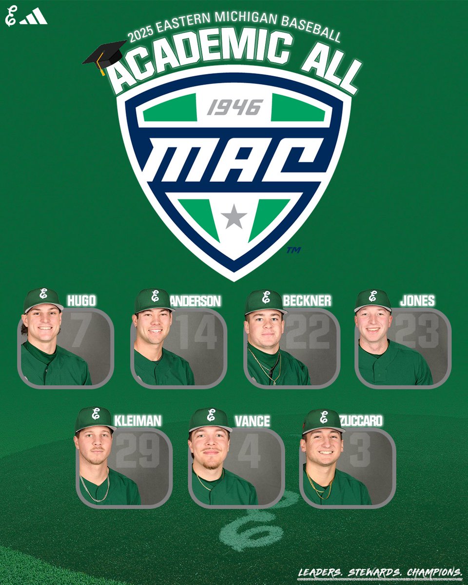 EMU_Baseball's tweet image. Scholars in the morning and sluggers at night👨🎓💪
Congrats to our 7 Academic All-MAC honorees!👏
#EMUEagles | #HTR🔨🪨