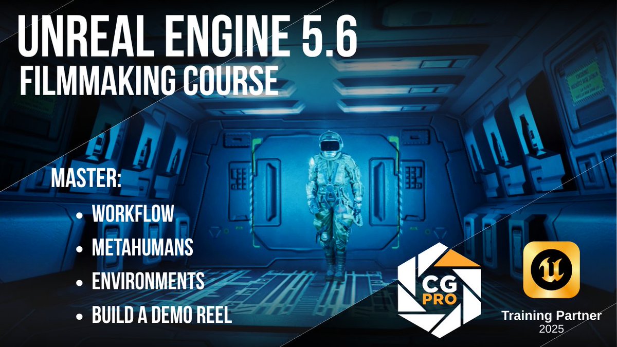 🎬 Master cinematic storytelling in Unreal 5.6!
Our hybrid Filmmaking in Unreal course is live—5 pro-level modules, live labs + 1:1 mentorship.
Led by Gold Unreal Instructors Franco Vilanova &amp; Daniel Langhjelm.
Module 1 is out now!
🔗 hubs.li/Q03s5xjK0