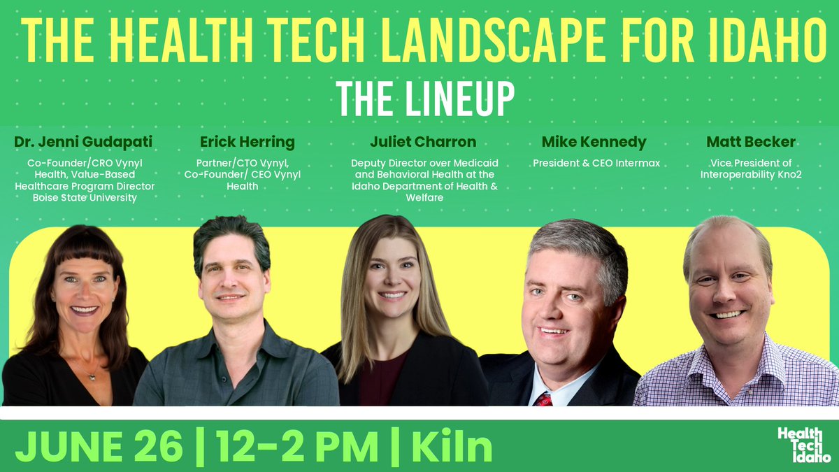 We’re excited to share that our very own Matt Becker, VP of Interoperability at Kno2, will be joining the panel at The Health Tech Landscape for Idaho hosted by @HealthTechIdaho! 🎤

📅 June 26
🕛 12–2 PM
📍 Kiln, Meridian, ID
