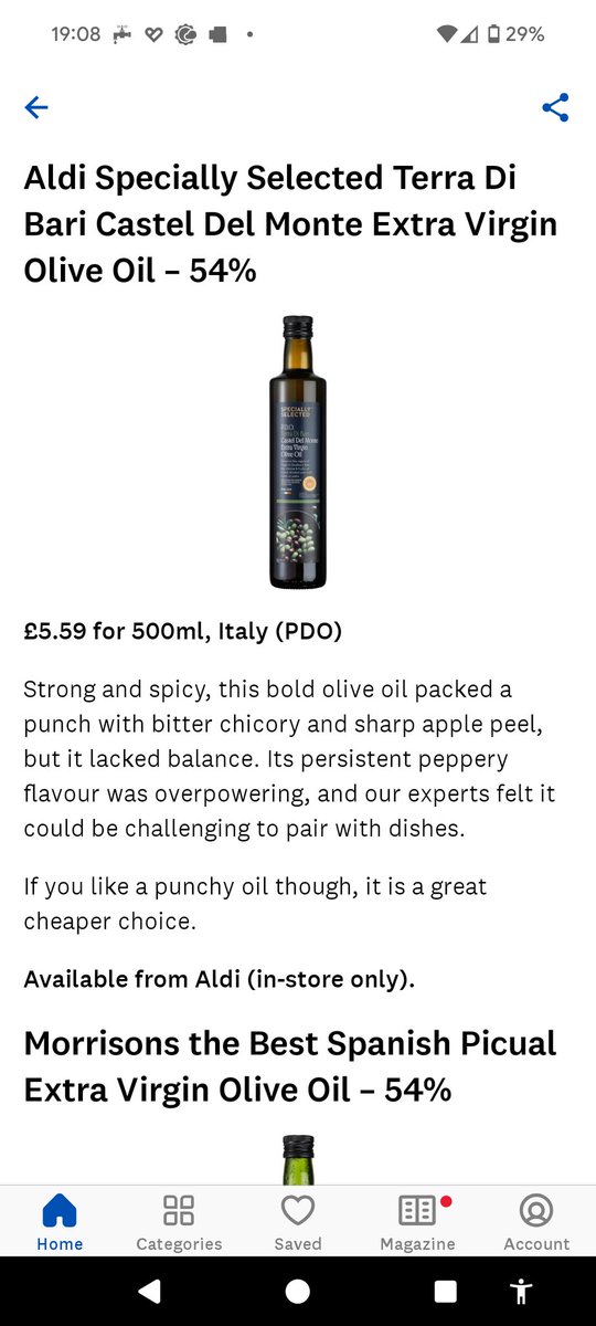 andrewjackson's tweet photo. @WhichUK same olive oil, two very different reviews. With such inconsistency should your panelists judgement be trusted? https://t.co/7ipUVGUPZv