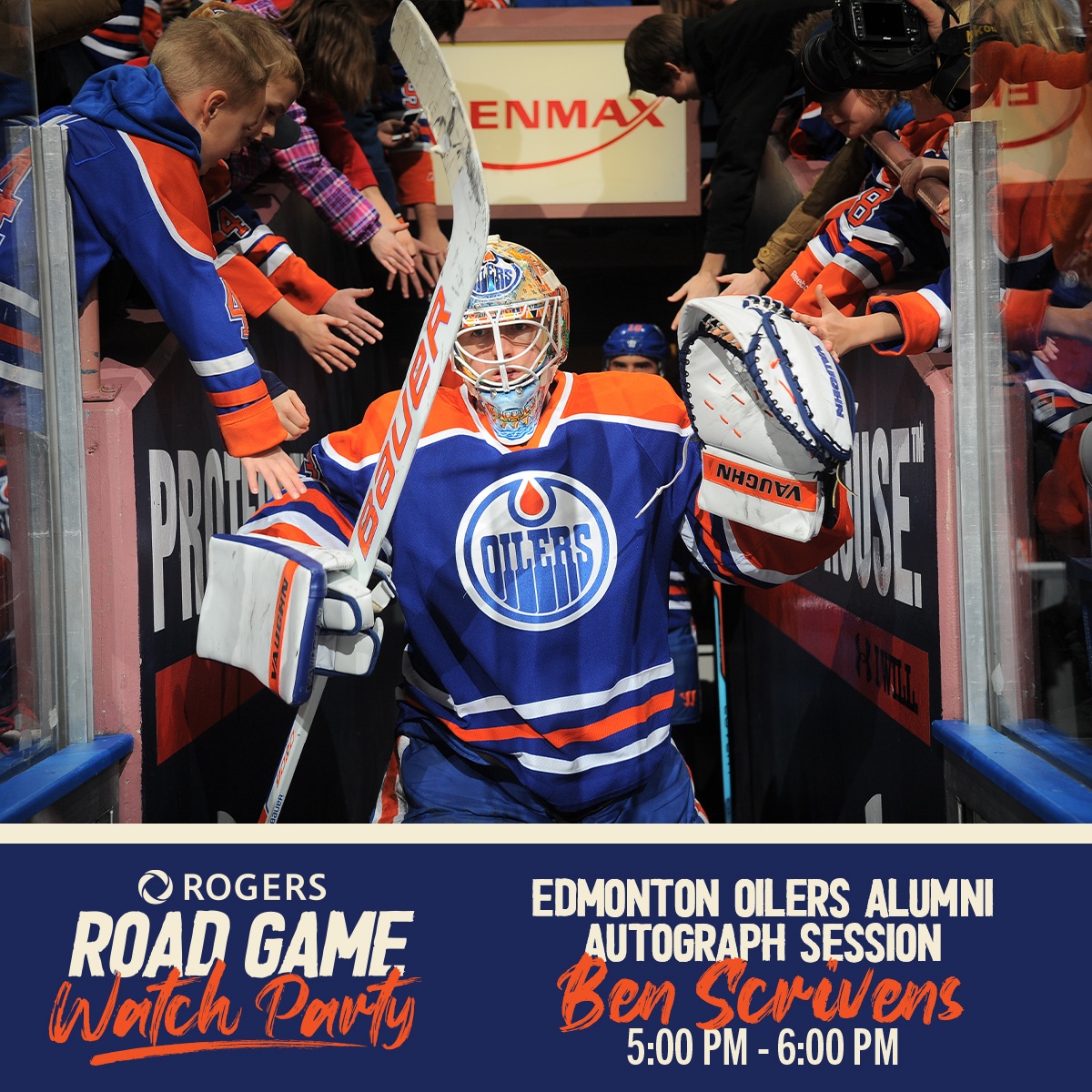 Rogers Place (@rogersplace) on Twitter photo 🥅 ALUMNI UPDATE!! 🥅
Former <a href="/EdmontonOilers/">Edmonton Oilers</a> goaltender Ben Scrivens will be signing autographs on the concourse at tomorrow’s <a href="/Rogers/">Rogers</a> Road Game Watch Party!
🎫: RogersPlace.com/WatchParty 🥅 ALUMNI UPDATE!! 🥅
Former <a href="/EdmontonOilers/">Edmonton Oilers</a> goaltender Ben Scrivens will be signing autographs on the concourse at tomorrow’s <a href="/Rogers/">Rogers</a> Road Game Watch Party!
🎫: RogersPlace.com/WatchParty