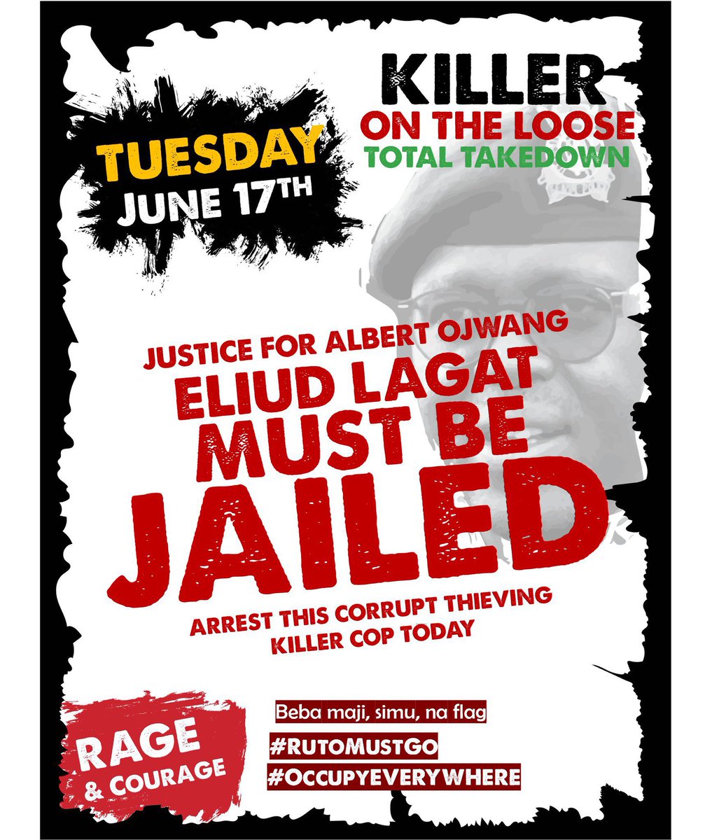 Tuesday is Tuesday 
Total shut down ... Occupy Nairobi CBD
#JusticeForAlbertOjwang 
#ArrestEliudLagat