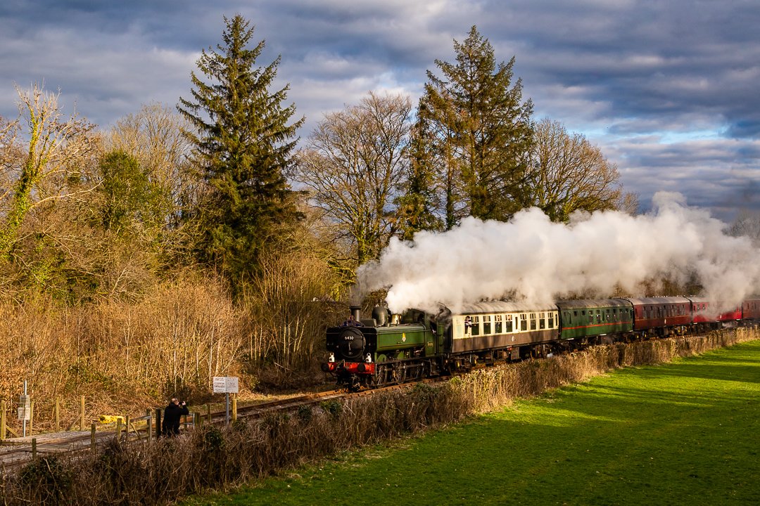 11. GWR 6430

In March, the Gwili Railway in south west Wales held the biggest gala in the little line's history. The plucky pannier pulls away from Abergwili Junction in the evening light. The gala was 6430's swansong as its boiler ticket expired a short time later in May.