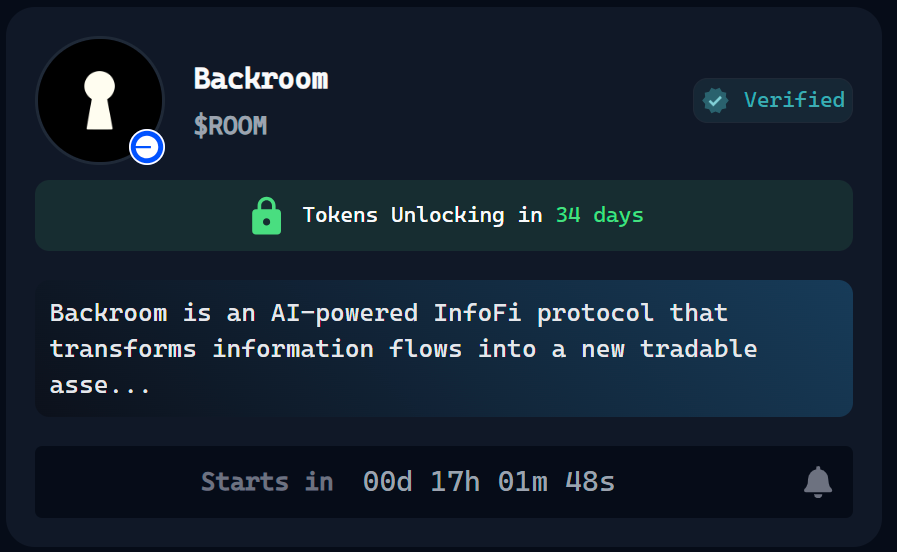 eustace_crypto's tweet photo. 🚨 Launch Alert: Backroom is going live on @virtuals_io  Genesis Launchpad and here is a detailed deep dive in why it's worth your attention.

🧵 1/ The most valuable alpha lives in private chats.  @useBackroom  is turning that into a tradable asset class on @virtuals_io 

It’s not just talk anymore — it's InfoFi. Backroom is launching on the Virtuals Genesis Launchpad.

Here’s everything you need to know. 👇

2/ What is Backroom?
An AI-powered InfoFi protocol that transforms private alpha from chats, Discords, and Telegrams into structured, tradable insight — and a brand-new asset class.

Information = value. Backroom makes it liquid.

3/ How it works:
✅ Creators open tokenized Rooms
✅ Each Room mints Keys (access passes)
✅ AI tracks private convos for alpha
✅ Holders get real-time, noise-free insights
✅ Keys are tradable. Value = intel quality

4/ Backroom AI does the heavy lifting:
🔍 Real-Time Monitoring
Follows conversations across public and private feeds (Discord, Telegram, X). Filters noise. Extracts signal.
📊 Analytics Layer
Quant + Qual scoring: tracks token calls, commentary depth, and sentiment trends.
🧠 Learning Engine
Connects conversation patterns with real-world market movement.

5/ Key innovation? The Key.
Rooms are gated. You need a Key (NFT-style pass) to enter.
Key value = reputation + intel quality.
Bought/traded using $ROOM, the native token.

Early access = potential upside.

6/ AI Agents (by phase):
Phase I: Beta Agents Launching
Observation Agent (Sense Model): public signals

Enhanced Observation Agent: private Room monitoring

Analytics Agent (Beta): summaries + signal detection

Key Trading Enabled
Top-tier Creators onboarded

7/ Phase II: Big AI upgrades
🤖 Advanced LLM Sentiment/Narrative Mapping

📈 Historical Signal Accuracy

⚠️ Risk Engine (Volatility + Signal Consistency)

🔔 Workflow Automation: Alerts + Triggers

📱 Mobile Insights Hub

🌍 Public Room Registry + Reputation Index

8/ Phase III: Automation & Scale
⚙️ Execution Agent: On-chain trade automation
💹 Signal Performance Dashboard: ROI + PnL tracking
🏆 Contributor Leaderboards
🧠 Info-Staking, Premium Tiers, and Creator Incentives

9/ The Token: $ROOM
Utility, access, and incentive engine.

🔑 Buy/mint Keys
📊 Trade access
💰 Earn as a Creator
🚀 Fuel for Backroom ecosystem

No $ROOM = no access. It’s the backbone.

Don’t just watch alpha move the markets. Own a piece of it.

Follow @useBackroom  and stay tuned for launch updates on Virtuals.

#InfoFi #Backroom #VirtualsLaunchpad #AI #DeFi 
#virgens