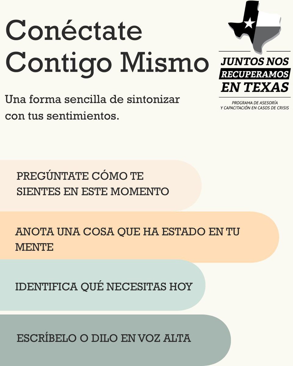Although we’re beginning to phase down, the Crisis Counseling Assistance and Training Program is still here for you. 💚
This is your gentle reminder to take a moment and check in with yourself. 
You’re not alone; support is just a call away:
📞 936-521-6172