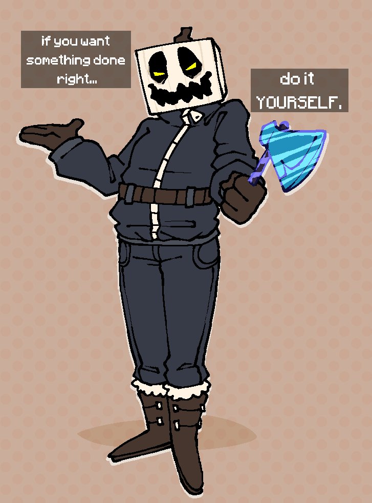 The White Pumpkin.
thanks forsaken for reminding me of this antagonist
#MinecraftStoryMode #forsaken