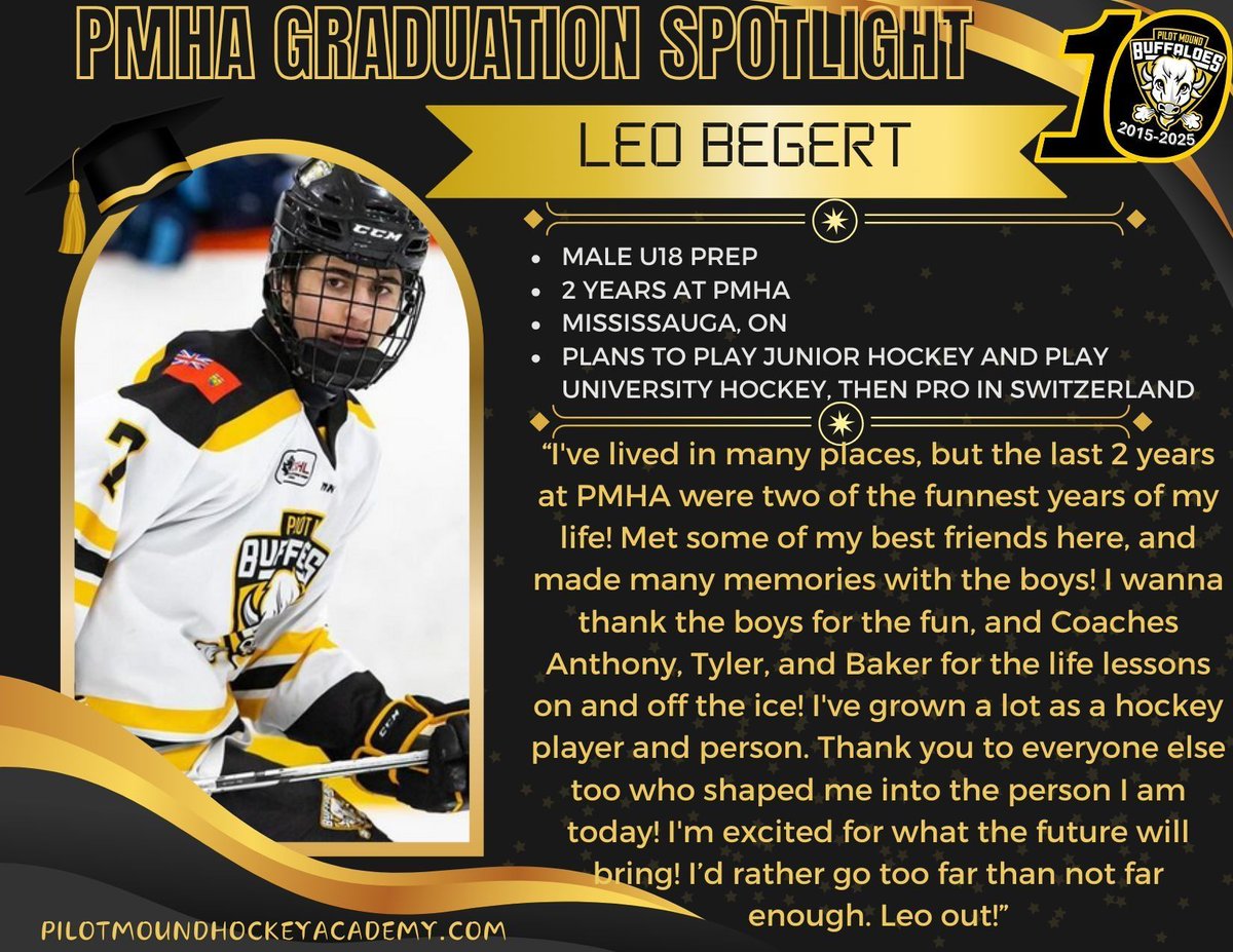 🎓 2025 PMHA Graduation Spotlight 🎓 - Leo Begert #FearTheBuffs 📸 Lil Creek Photo