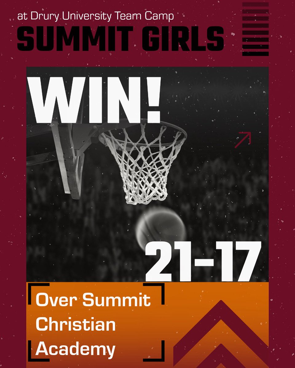 The girls at Drury University team camp win their first game over Summit Christian Academy! Six more games to go!